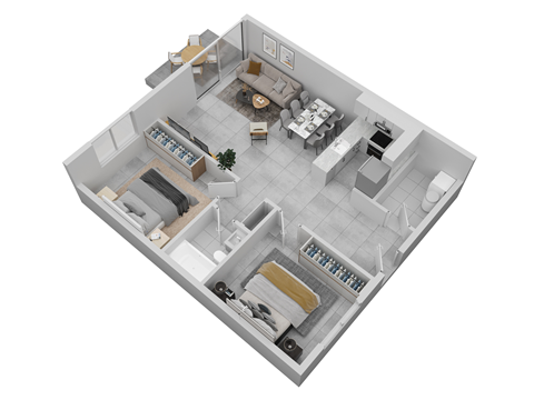 bedroom floor plan an in 3d